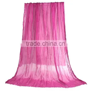 Polyester Scarves & Wraps Rectangle Silver Fuchsia Sequins Fabric Wholesale Scarf thumbnail-1