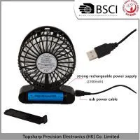 Handfan Usb Mini 18650 Lithium-ion Battery Operated Fan With Led Light thumbnail-2