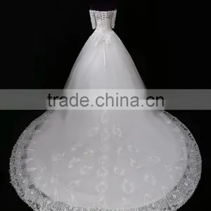 Wholesale Sweetheart Short Sleeve Lace Wedding Dresses Beaded Sweetheart Nackline Mermaid Lace Wedding Dress 2017 F12601 thumbnail-4