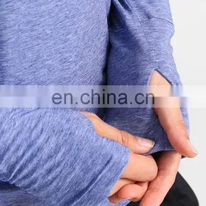 Pofessional Blank Design Women Long Sleeve Fitness Shirts Gym Custom Logo in Bulk With Thumb Cuffs thumbnail-5