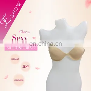 ES6641 China Wholesaler One -piece Sexy Adhesive Push up Invisible Bra for Girls thumbnail-1