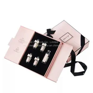 Custom Two Door Design Paper Perfume Boxperfume Bottle Packing Box With Black Ribbon thumbnail-1