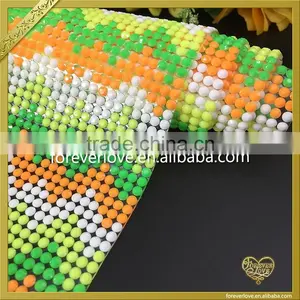 Hot Fix Glue Colorful Heat Transfer Crystal Mesh Fabric Rhinestone Sheet FHRM-063 Supplier's Choice thumbnail-2