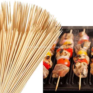 Bbq With Bamboo Skewers Natural Bamboo 50cm Disposable Barbecue Wooden Shish Kebab Skewer thumbnail-1