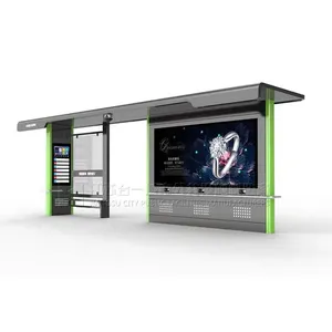 Convenient Wireless WiFi Bus Station Kiosk Intelligent Bus Shelter Platform Light Box Manufacturer thumbnail-2