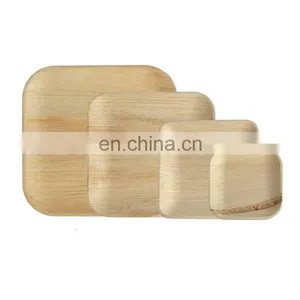Romantic Disposable Biodegradable Areca Palm Leaf Wooden Bamboo Plate for Party thumbnail-2