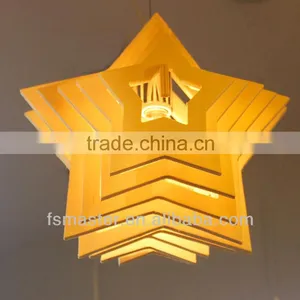 New Design Solid Wood Star Shape Pendant Light for Classic Restaurant thumbnail-1
