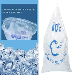 Transparent Poly LDPE Durable Food Grade Plastic Ice Bags for Ice Cube Packing Storage With Printing thumbnail-2