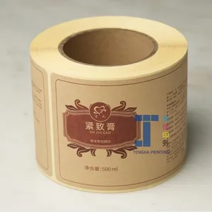 Tengjia OEM Personalised Kraft Paper Sticker Label With Matte Lamination thumbnail-1