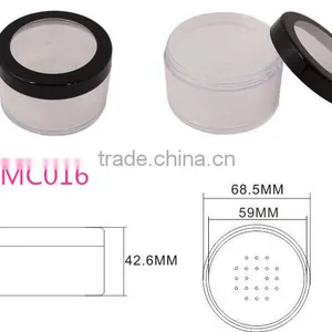 MC016 Empty Cosmetic Loosw Powder Jar With Window Lid thumbnail-1