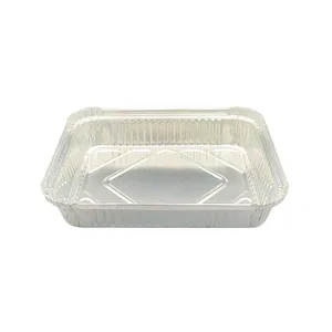 Disposable 900ml Aluminum Foil Container Rectangular Food Tray for Baking Roasting Takeout Use thumbnail-1