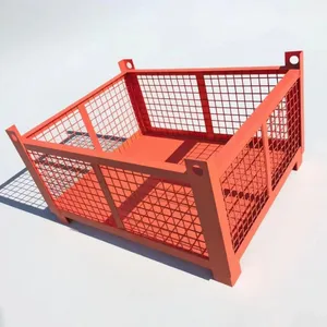 Storage Cage; Heavy Metal Storage Box ; Stackable Turnover Box Foldable Turnover Box thumbnail-3