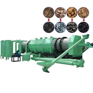 EPC Turnkey Biomass Carbonization Rice Husk Carbonizer Coconut Shell Shredding and Charcoal Processing Line thumbnail-1