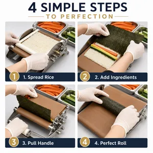 QD-JM50 High Quality Manual Sushi Machine 3 Sizes Maki Roll Maker Stainless Steel Sushi Press for Restaurant Use thumbnail-1