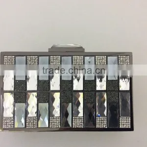 Synthesised Crystal Evening Clutch Bags, Uniquel Design and Optional Color thumbnail-1