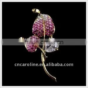 2012 New Design Vintage Crystal Flowery Brooch Pins thumbnail-1