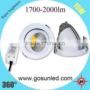 White /black / Sliver Housing High Quality Gimbal LED Downlight 15W With CE /ROHS Approved thumbnail-1