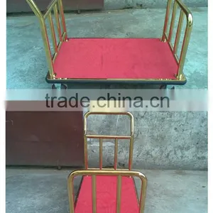 High Quality Gold Plated Platform Luggage Trolley thumbnail-3