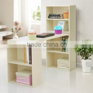 Modern Simple Design Bookcase Wooden Computer Desk With Bookshelf (SZ-FCB386) thumbnail-2
