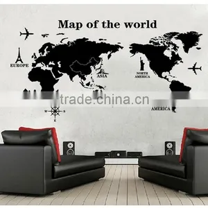 ALFOREVER Black Pvc Removable Wallmap Wall Sticker,wallmap Wall Decals thumbnail-5