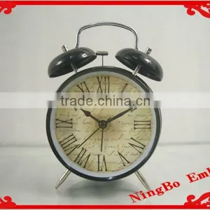 Cartoon Retro Standing Metal Mini Classical Black Paris Bell Table Clock thumbnail-1