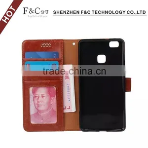 Leather Flip Case for Huawei Wallet Case [Book Fold] Leather Cover [Flip Cover] With Foldable Stand, Pockets for ID, Credit Card thumbnail-1