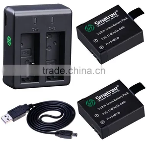 China Factory Wholesale Accessories Gopros SJ4000 Dual Charger Battery Kits thumbnail-1