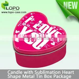 Sublimation Heart Shaped Unique Metal Tin Lovers'candle Holder thumbnail-3