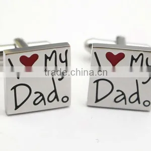 Hottets Father Day's Gift Stainless Steel Love Dad Cufflink Wholesale thumbnail-1