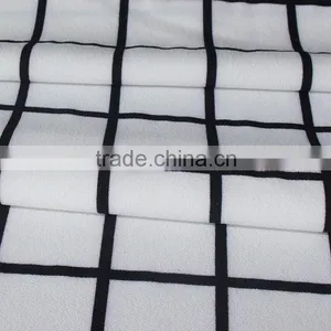 Men's t Shirt Fabric 4 Way Strench Plaid Printed Polyester Lycra Fabric thumbnail-2
