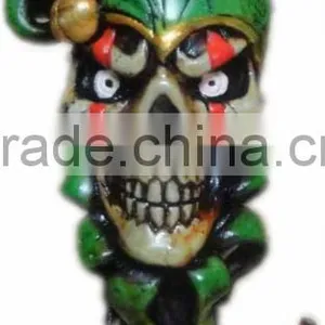 Figurine Shaped Hand Crafted Smoking Pipes - Clown Skull thumbnail-1