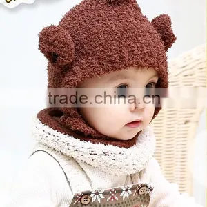 Bear Plush Children's Hat ,Head Warmer,Bear Hat,Ball Set, Hat Ear Pattern ,Pattern thumbnail-2
