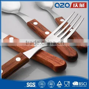 Promotion Modern Western Cuisine Wooden Handle Spoon and Fork Factory thumbnail-3