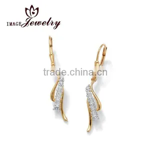 18k Gold Over Silver Diamond Accent Earrings Beautiful Designed Earrings thumbnail-1