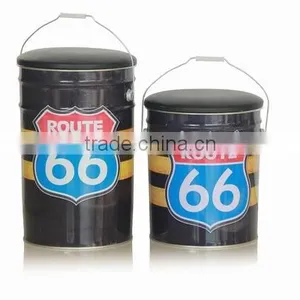 Custom Made Factory Round Storage Metal Bucket Design Storage Stools Storage Ottomans thumbnail-5