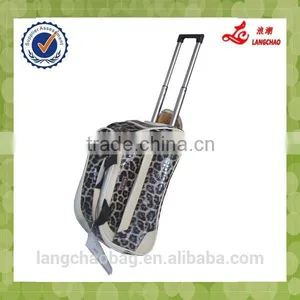 Popular Design Hot Sale Durable PU Material Real Push Trolley High Quality Wheel Trolley Duffle Bag thumbnail-6