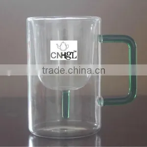 Borosilicate Double Wall Glass With Handle thumbnail-1