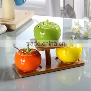 3pcs Ceramic Spice Jars With Lid thumbnail-4