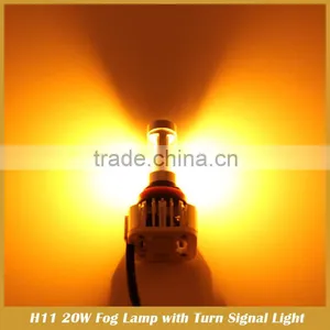 High Power H11 LED Fog Daytime Light Lamp With Amber Turn Signal Light DRL thumbnail-6