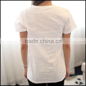 Low Price High Quality Popular Blank V-neck T-shirts or Shirt Women or Get Your Own Designed Clothing Manufacturer thumbnail-4