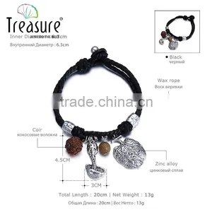 Fashion Jewelry Vintage Newest Design Handmade Black Ribbon and Silver Plated Pendant thumbnail-6