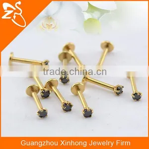 Fashion Wholesale Free Clear Body Implant Piercing Jewelry Gold Lip thumbnail-2