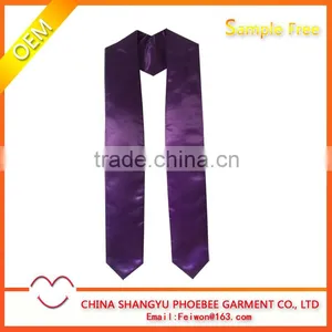 Good Quality Plain Shiny Satin Colorful Graduation Stole Wholesale thumbnail-1