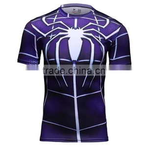 Amazing Spider Logo Shirt Marvel Lycra Compression Fitness Tees Wholesale In-stock Superhero T Shirt thumbnail-1