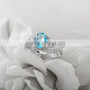 Exquisite 925 Silver Wedding Oval Shape Sky Blue Topaz Ring .natural Gemstone Ring thumbnail-1