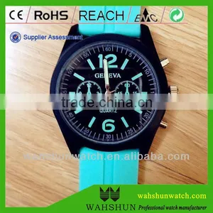 Multicolor Silicon Wristband Japan Quartz Waterproof Sport Chrono Watch Men Chronograph thumbnail-1