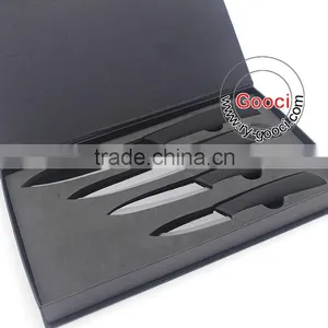 3" 4" 5" 6" Black Blade Mirror Ceramic Kitchen Knife Set With Black Box thumbnail-1