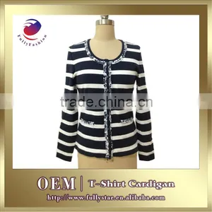 Ladies Stripe Long Sleeve t Shirt thumbnail-1
