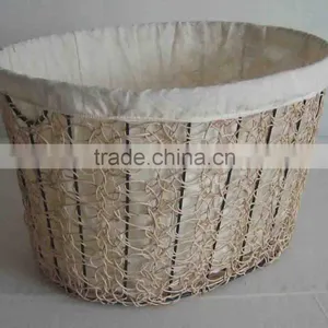 Oval Crazy Weaving Basket ,NEW Design Laudry Basket With Cotton Linning thumbnail-1