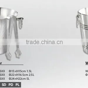 Champagne Bucket Silver Ice Bucket Silver Champagne Bucket Cooler for Bar Stainless Wine Bucket thumbnail-5